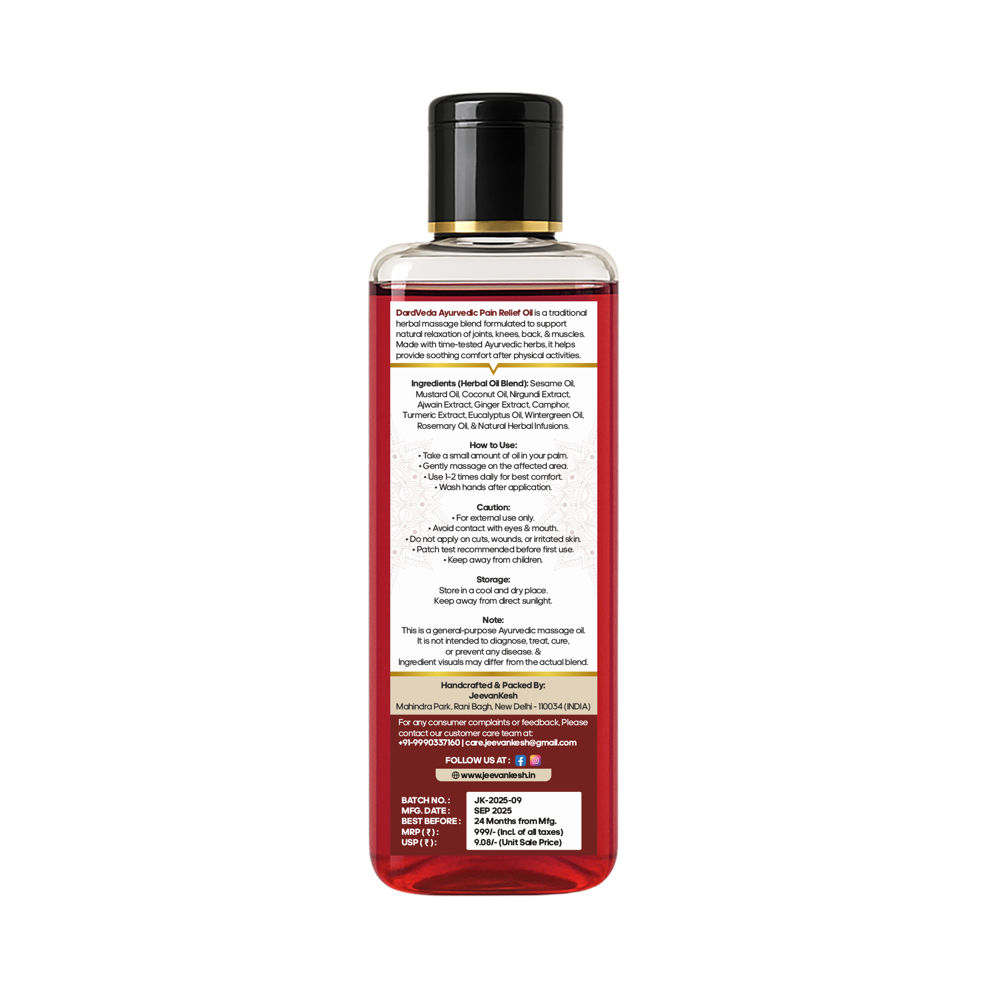JeevanKesh DardVeda Ayurvedic Pain Relief Oil - Image 2