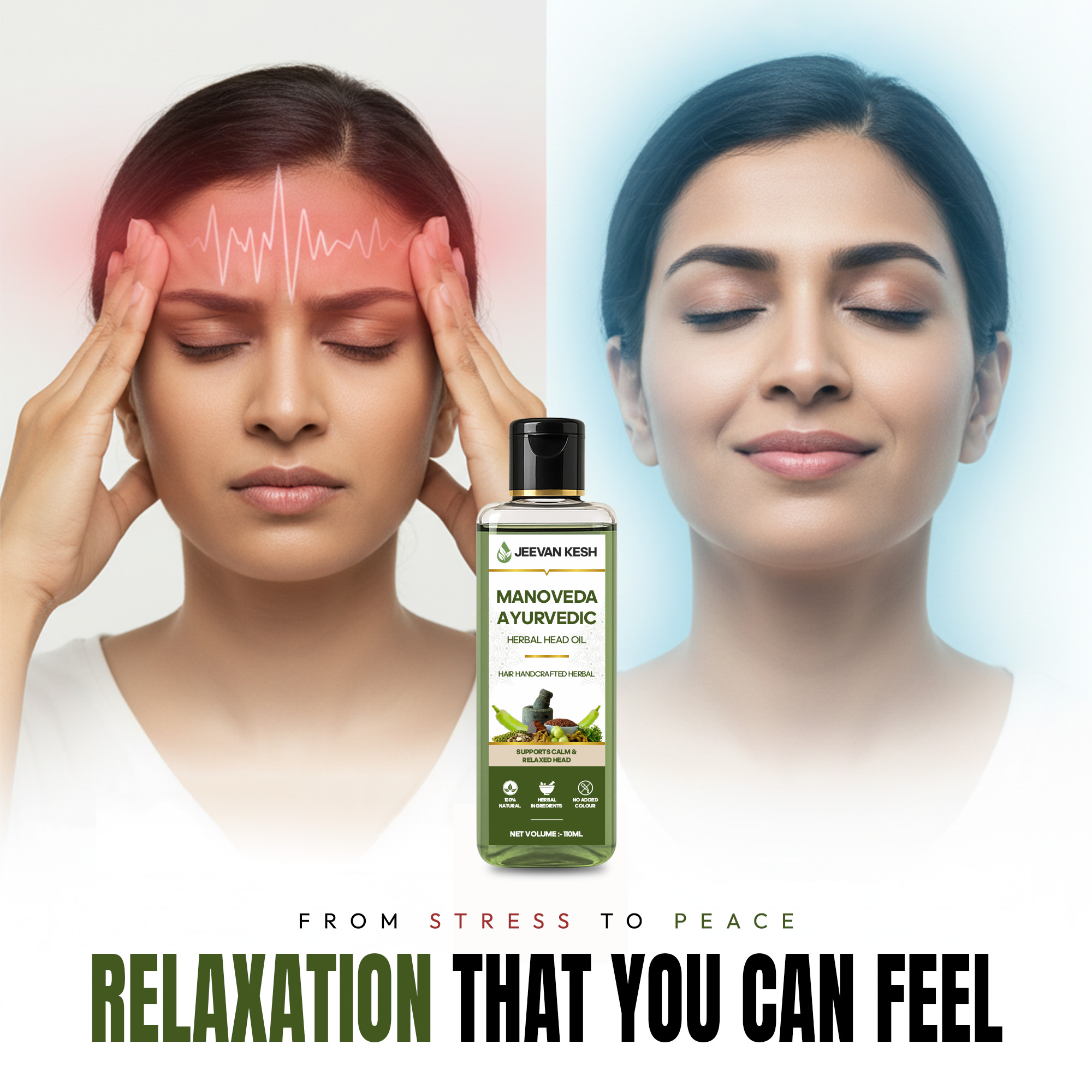 JeevanKesh Manoveda Ayurvedic Herbal Head Oil - Image 3