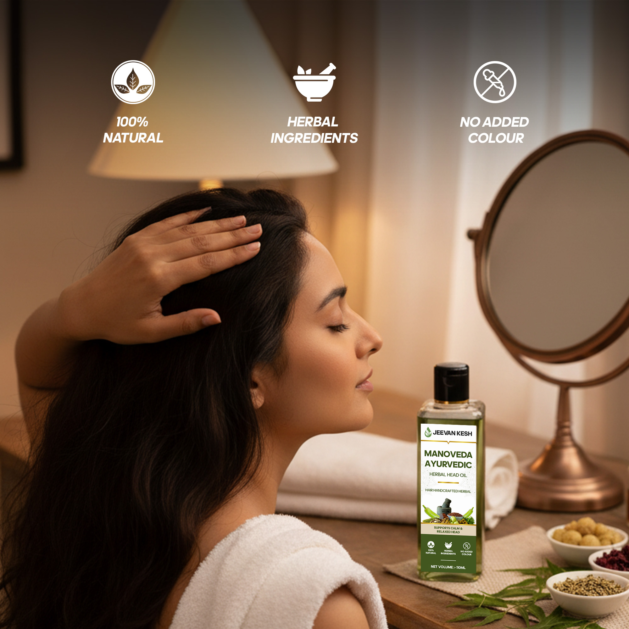 JeevanKesh Manoveda Ayurvedic Herbal Head Oil - Image 4
