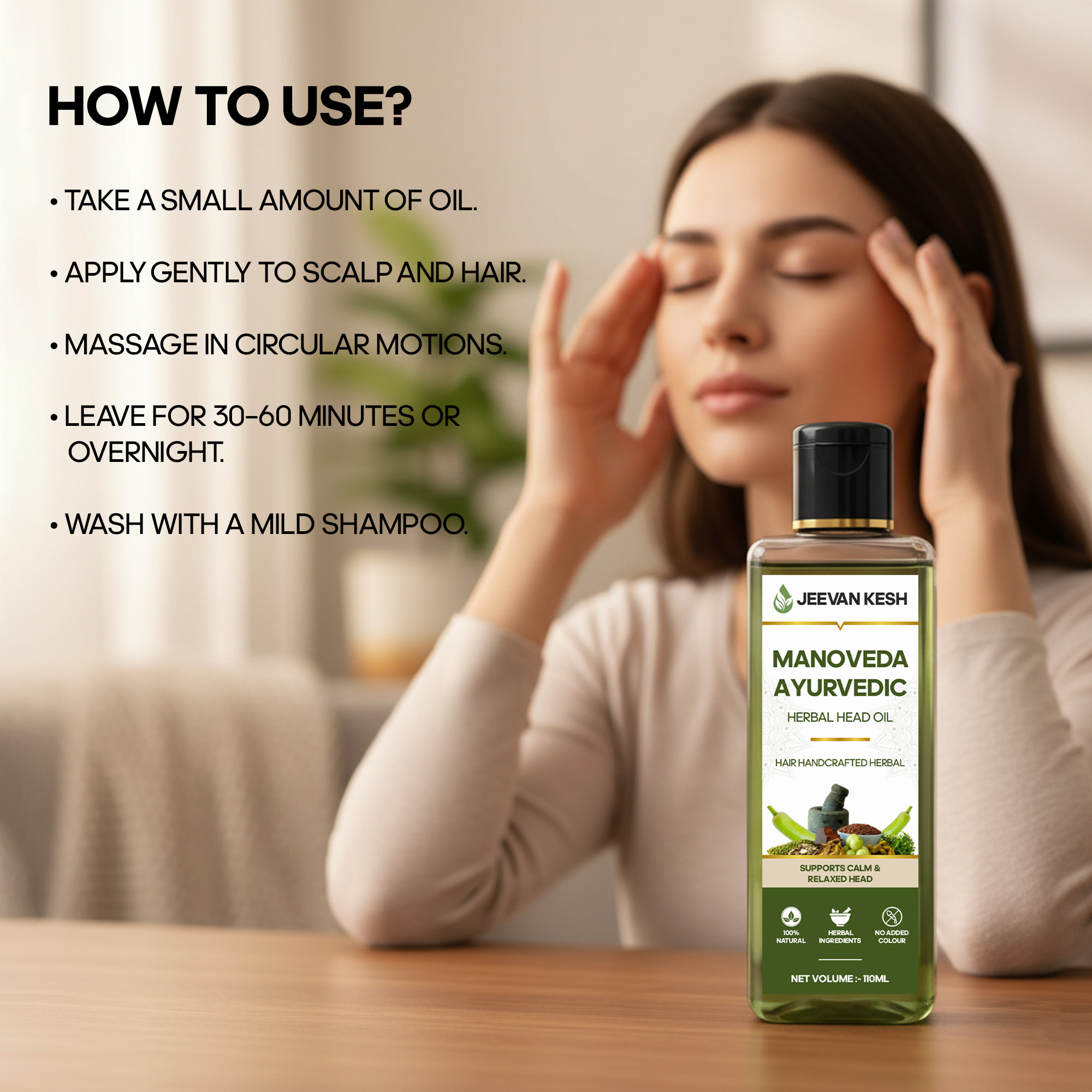 JeevanKesh Manoveda Ayurvedic Herbal Head Oil - Image 5